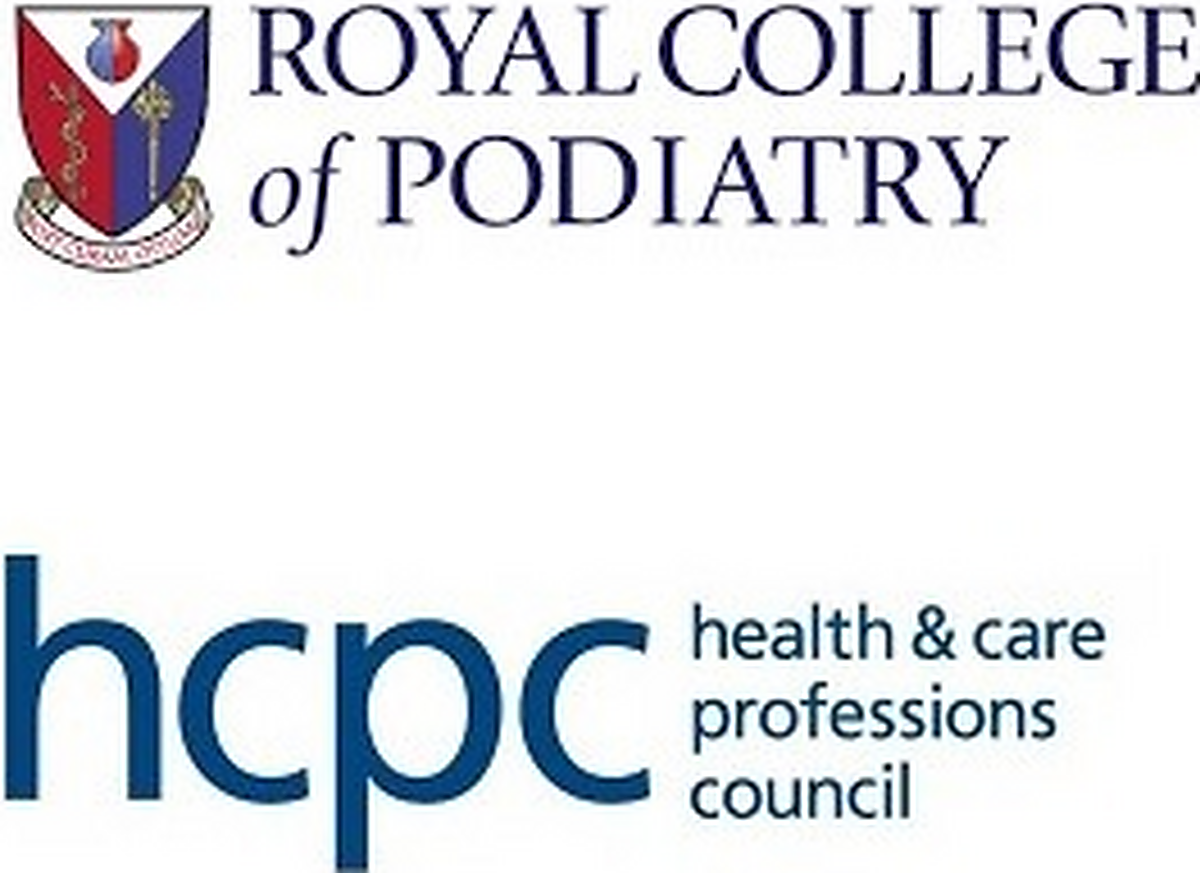 Royal College of Podiatry and HCPC logos